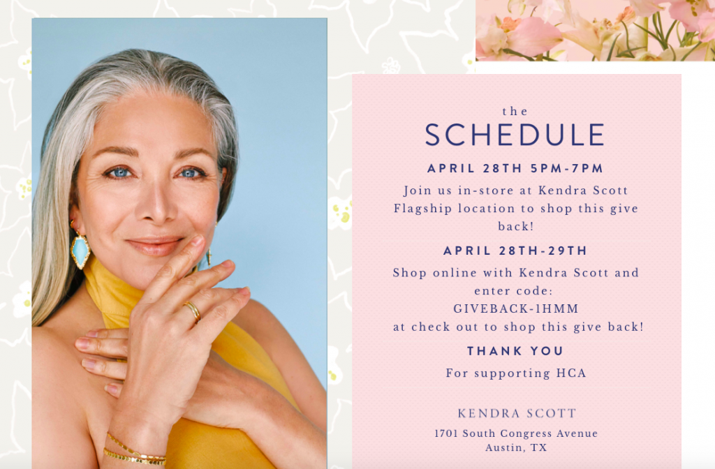 Online 48hour Kendra Scott Fundraiser for Hill Country Alliance