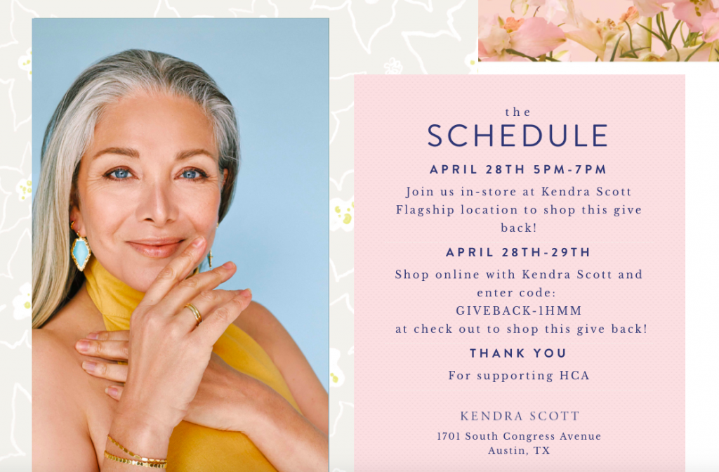 Kendra Scott event schedule - 4.28.21